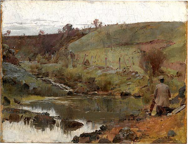 Tom roberts A quiet day on Darebin Creek Norge oil painting art